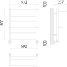 Полотенцесушитель TERMINUS АВРОРА с 2-мя полками П6 500x600 4670078563262